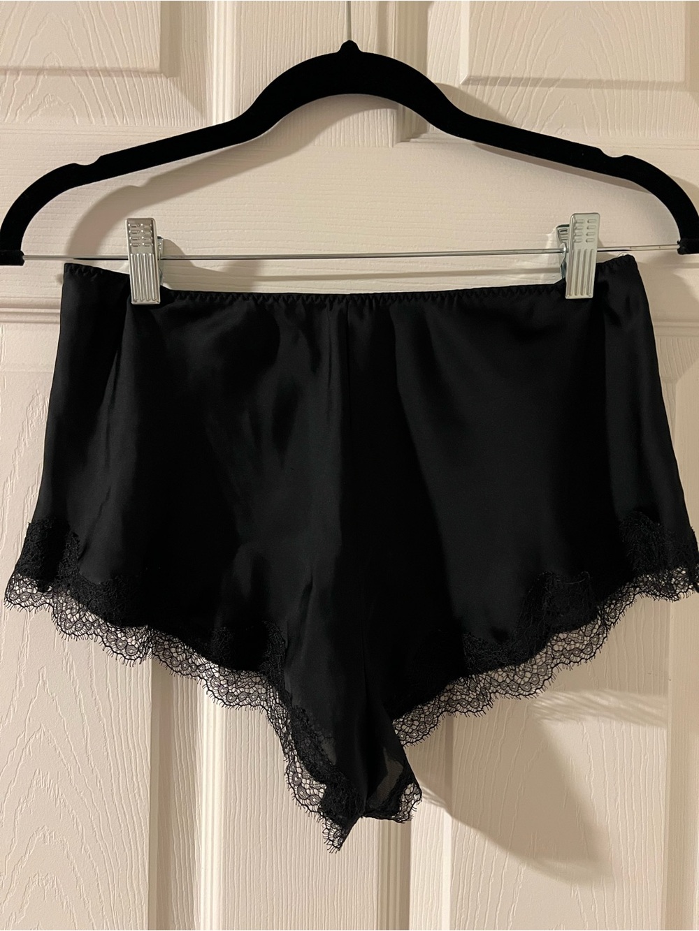 Victoria Secret Silky Lace-Trim Sleep Shorts - Black